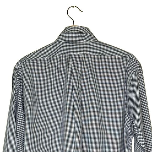 Brooks Brothers blue and white checkered long sleeve button up shirt size 15 1/2 - Picture 7 of 9